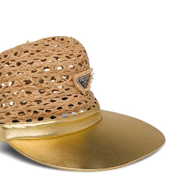 Prada logo plaque visor hat